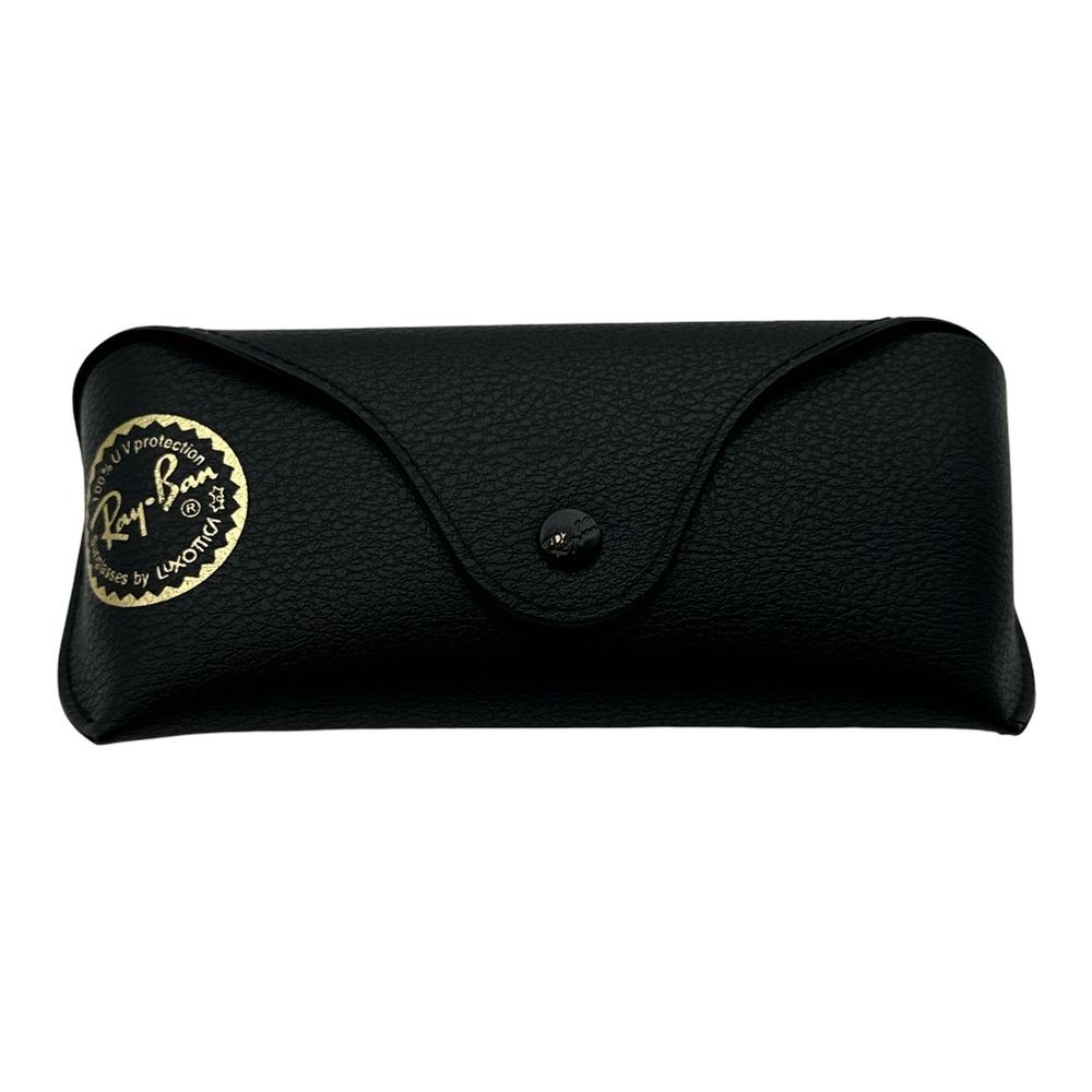 Ray-Ban Black Leather Sunglasses Case Snap Closure Luxottica Original